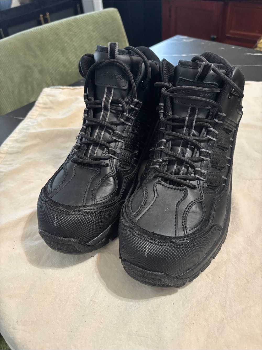 Black Chunky Lace-Up Tactical Sneakers